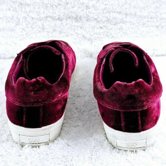 CIRCUS SAM EDELMAN Burgundy Red Velvet Caprice Sneakers Shoes Size 9 - Picture 5 of 10